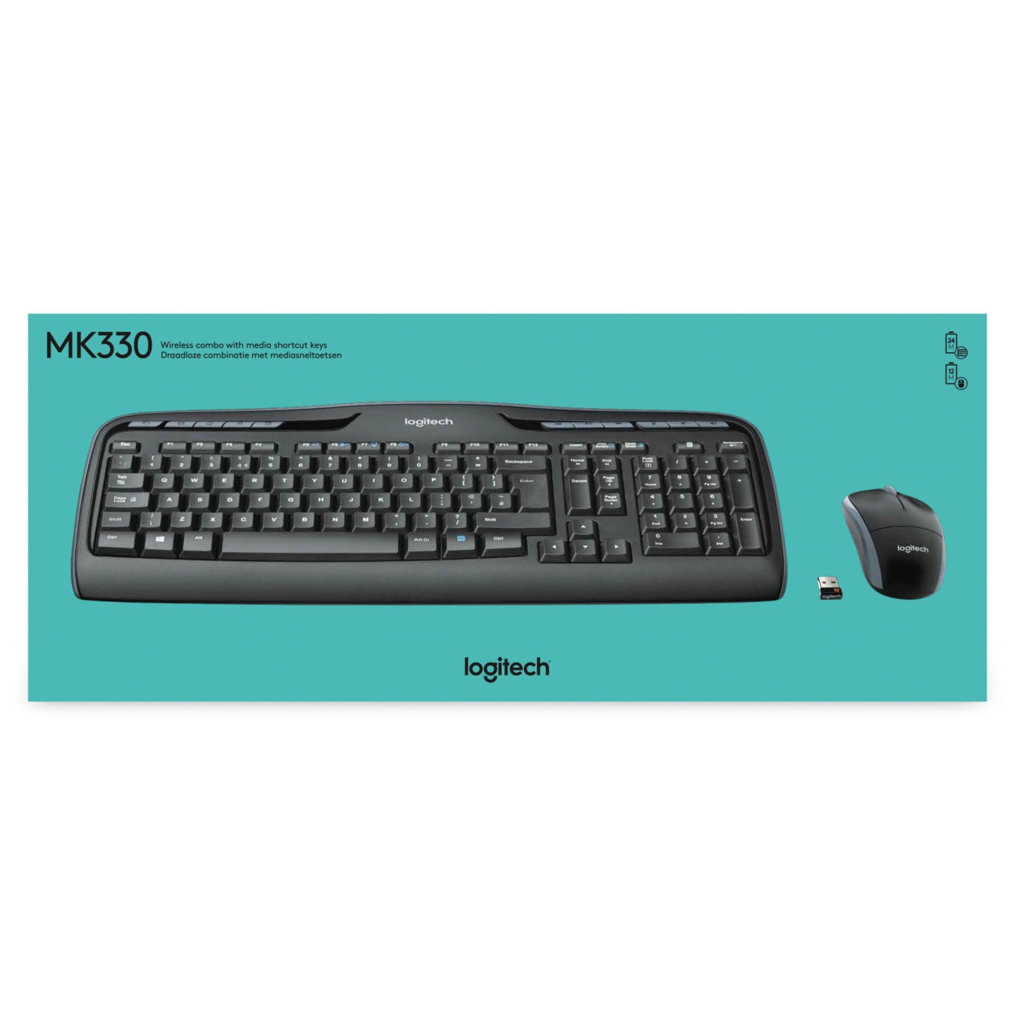 Logitech MK330 Wireless Keyboard & Mouse Combo 920-003989 Black US-Intl (Boxed) — Buy in Cyprus with Fast Delivery