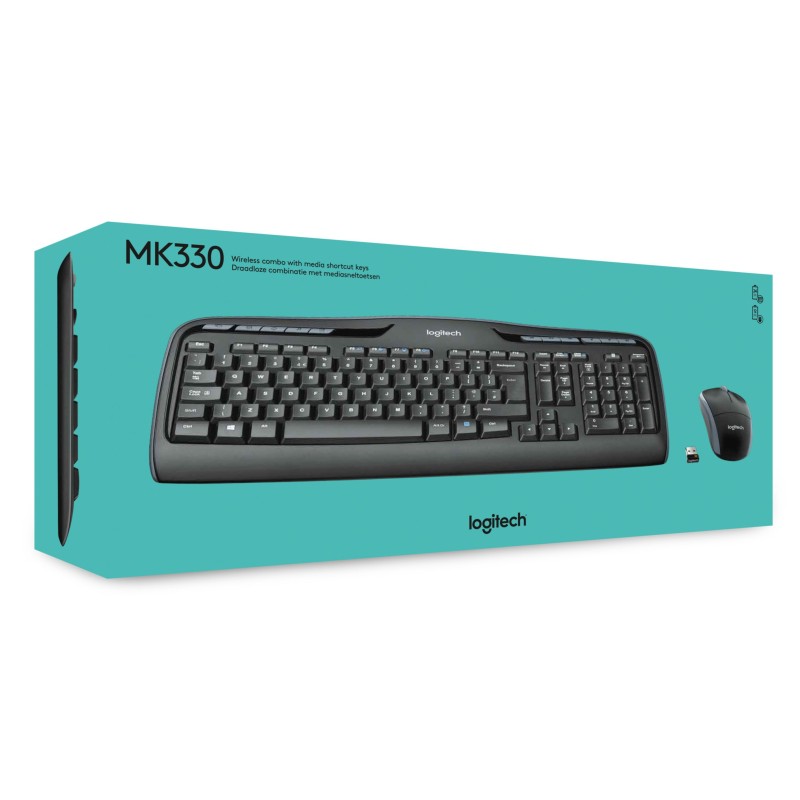 Buy Logitech Wireless Keyboard & Mouse Combo MK330 - 920-003989 - Black, Full-si... in Cyprus, Nicosia, Limassol, Larnaka, Pafos
