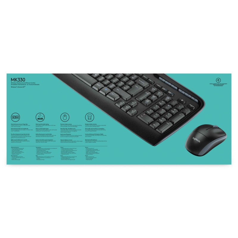 Buy Logitech Wireless Keyboard & Mouse Combo MK330 - 920-003989 - Black, Full-si... in Cyprus, Nicosia, Limassol, Larnaka, Pafos