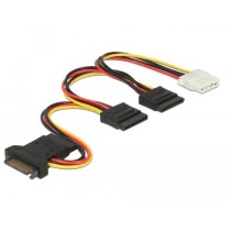 SATA Cable - 15 pin male to 3 x SATA female + 1 x 4 pin female, 20 cm (PCB) — Buy in Cyprus with Fast Delivery