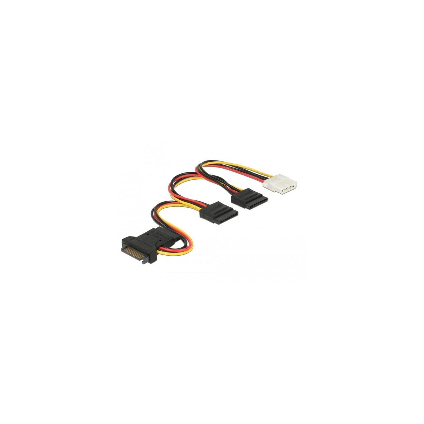 SATA Cable - 15 pin male to 3 x SATA female + 1 x 4 pin female, 20 cm (PCB) — Buy in Cyprus with Fast Delivery