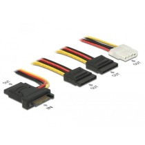 SATA Cable - 15 pin male to 3 x SATA female + 1 x 4 pin female, 20 cm (PCB) — Buy in Cyprus with Fast Delivery