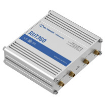 Teltonika RUT360 - Industrial 4G LTE Cat6 Cellular Router - Silver, 802.11b/g/n (2.4GHz), 2x Ethernet