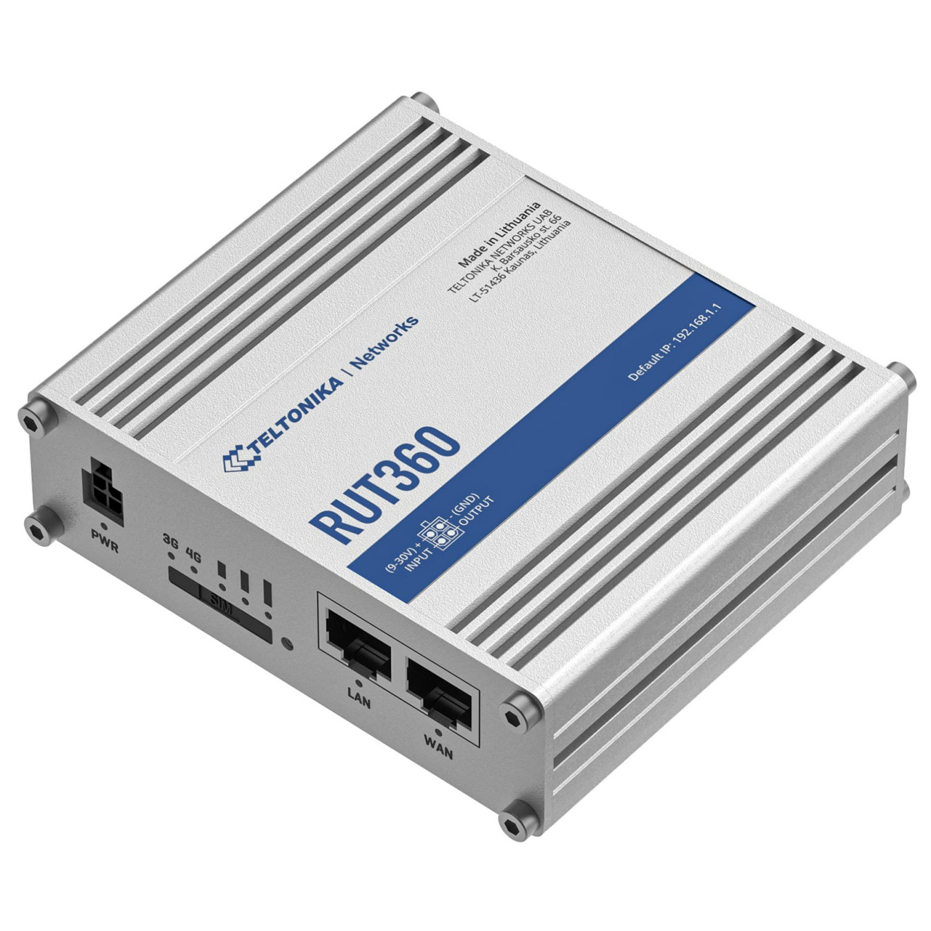 Teltonika RUT360 - Industrial 4G LTE Cat6 Cellular Router - Silver, 802.11b/g/n (2.4GHz), 2x Ethernet