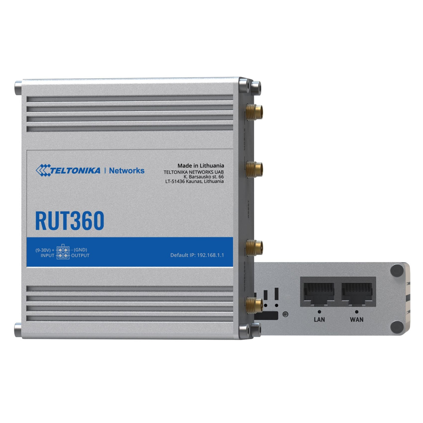 Teltonika RUT360 - Industrial 4G LTE Cat6 Cellular Router - Silver, 802.11b/g/n (2.4GHz), 2x Ethernet