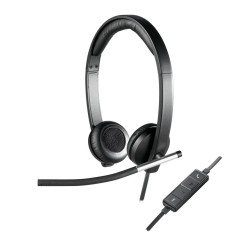 Buy Logitech H650e Stereo Headset - 981-000519 - USB-A Wired, Black/Silver, On-e... in Cyprus, Nicosia, Limassol, Larnaka, Pafos