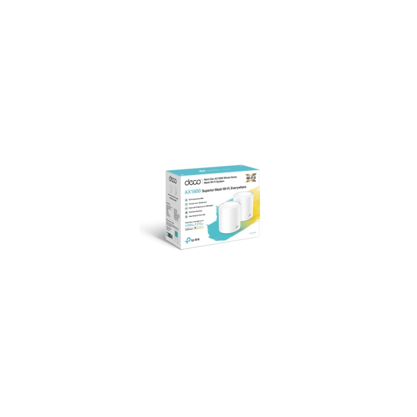 TP-Link Deco X20 AX1800 Mesh Wi-Fi 6 System - 2-Pack (2 Routers) - Dual-Band, Whole Home Coverage, White