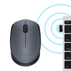Buy Logitech M170 Wireless Mouse - 910-004642 - Grey, 2.4 GHz Nano Receiver, 100... in Cyprus, Nicosia, Limassol, Larnaka, Pafos