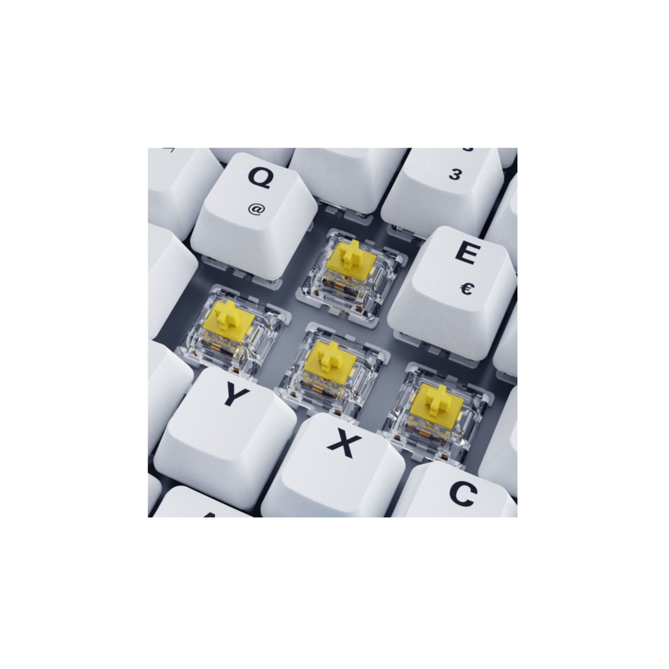 Sharkoon SKILLER SGK50 S3 PBT - 75% Mechanical Gaming Keyboard, Gateron Yellow, White, 256KB Onboard