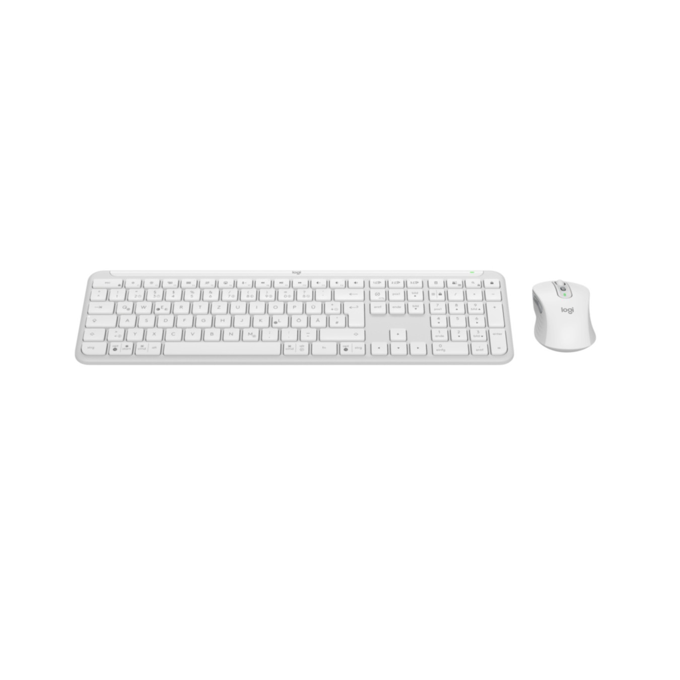 Logitech MK950 Slim Wireless Keyboard & Mouse Combo - 920-012484 - White/Graphite, German QWERTZ, RF + Bluetooth 5.1
