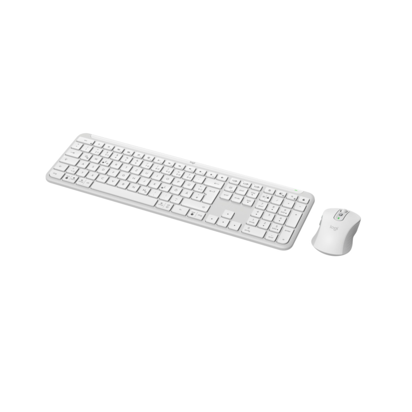 Logitech MK950 Slim Wireless Keyboard & Mouse Combo - 920-012484 - White/Graphite, German QWERTZ, RF + Bluetooth 5.1