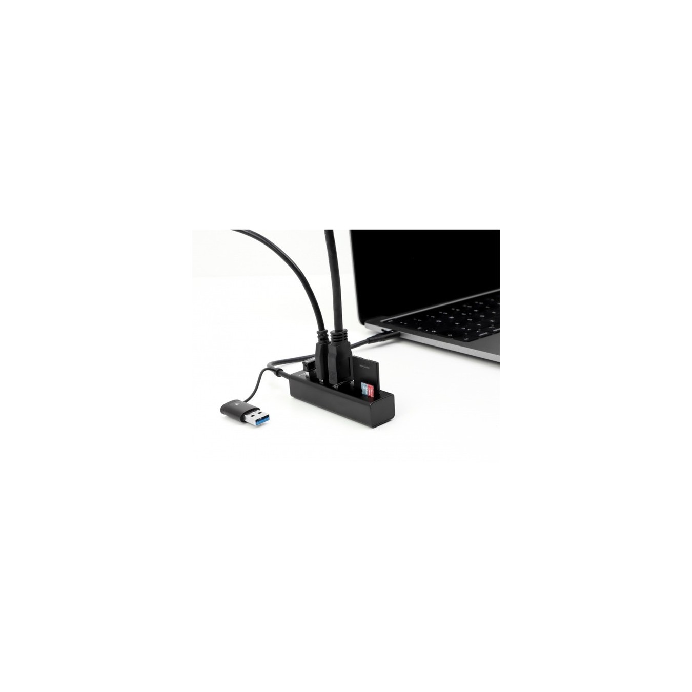 USB Hub - 3 port USB 3.2 Gen 1 Hub + SD and Micro SD card reader with USB Type-C or USB Type-A port