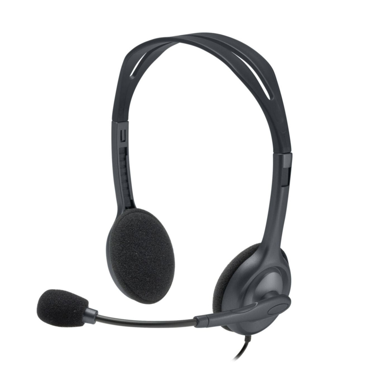 Logitech H111 Wired On-Ear Headset – Grey 3.5mm Boom Mic | Armenius Store