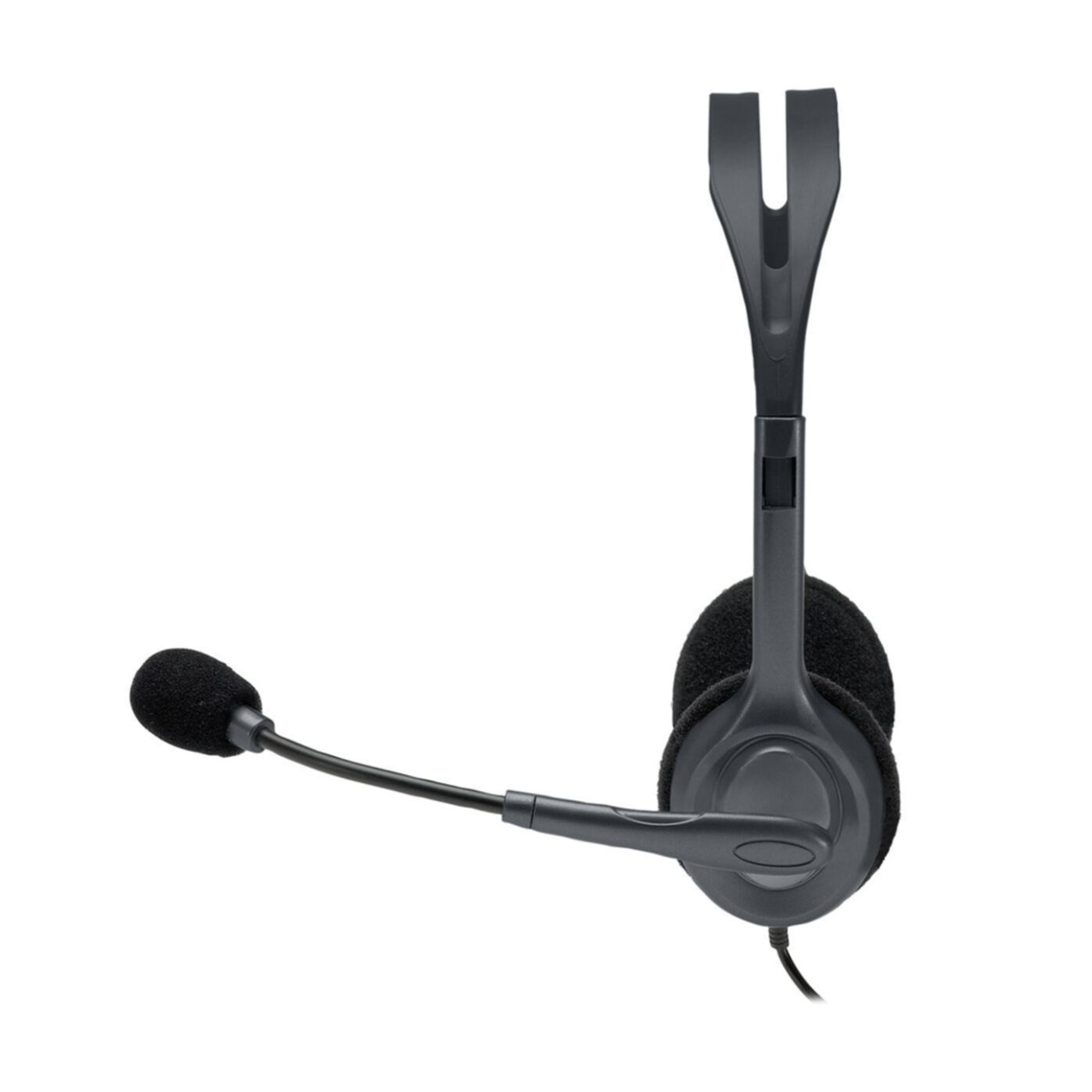 Logitech H111 Wired On-Ear Headset – Grey 3.5mm Boom Mic | Armenius Store