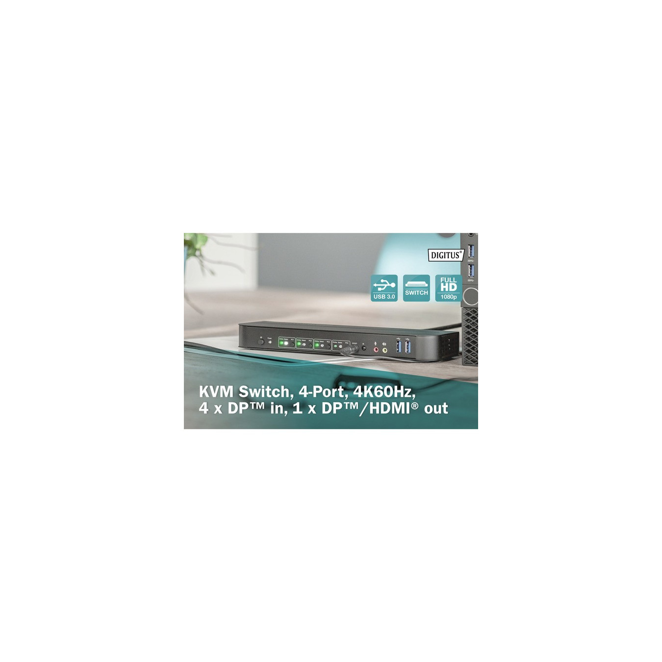 KVM Switch - DisplayPort 4 Port — Buy in Cyprus with Fast Delivery