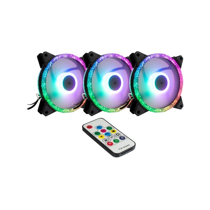 Inter-Tech Argus RS-07 RGB 120mm 3-Fan Set 900-1200 RPM (Boxed) — Buy in Cyprus with Fast Delivery