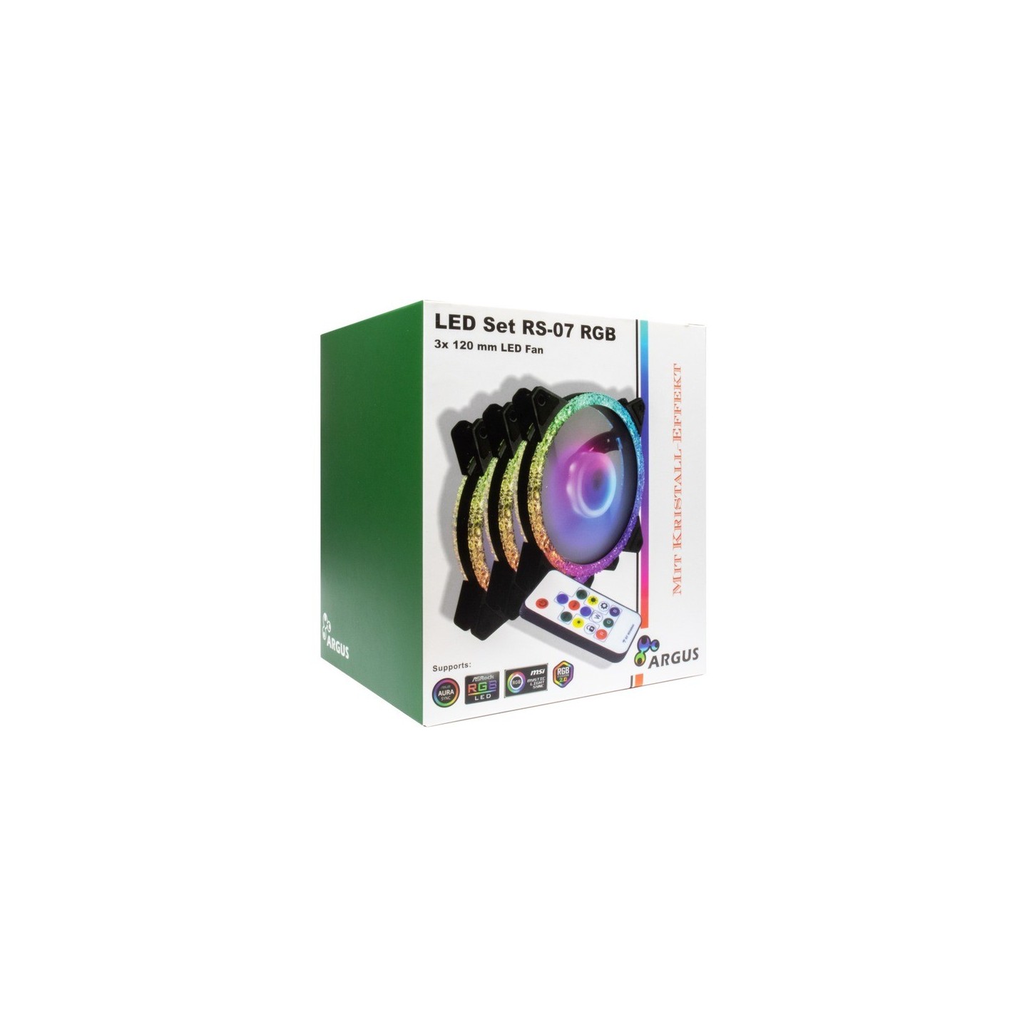 Inter-Tech Argus RS-07 RGB 120mm 3-Fan Set 900-1200 RPM (Boxed) — Buy in Cyprus with Fast Delivery