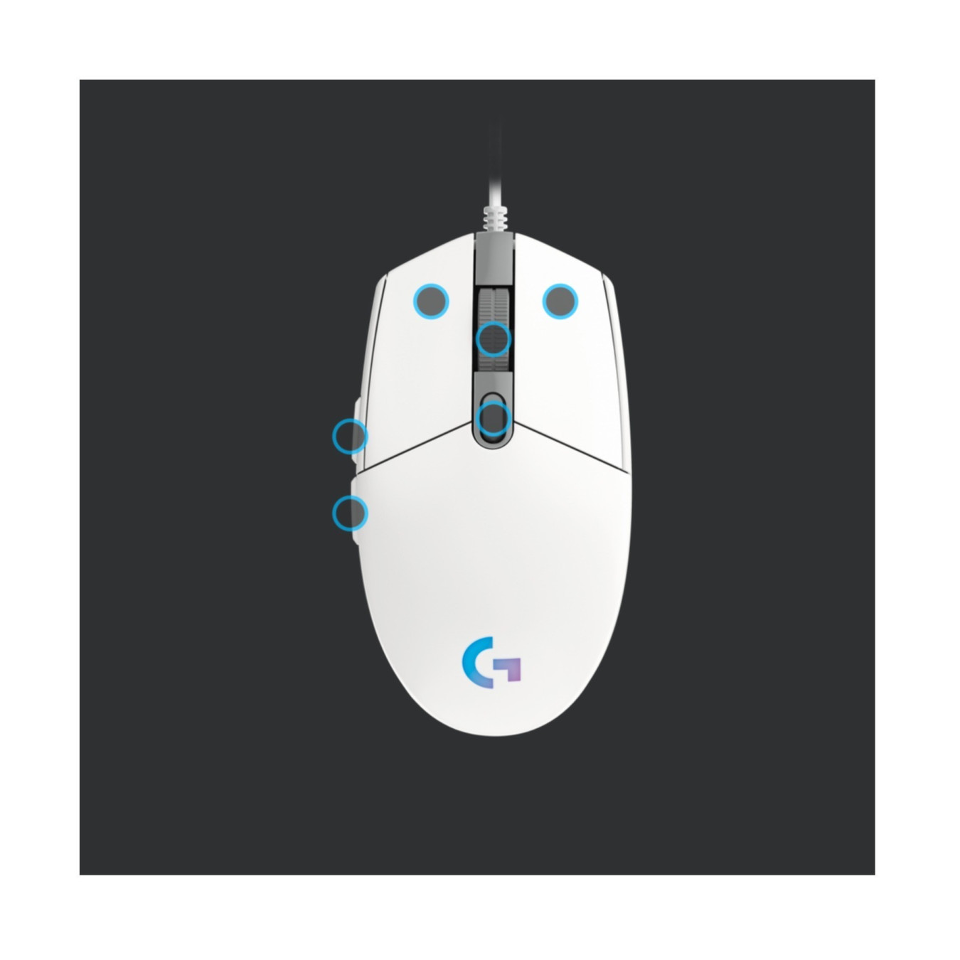 Logitech G203 Gaming Mouse - 910-005797 - Wired USB-A, White, 8000 DPI, RGB, 6 Buttons — Buy in Cyprus with Fast Delivery