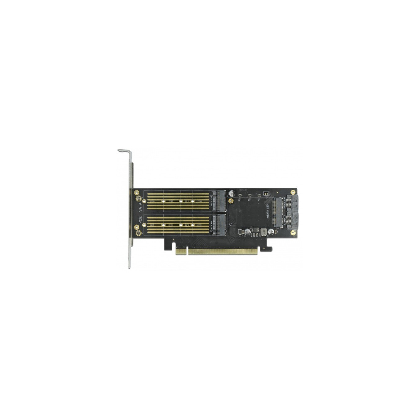 PCIe x16 Card - 1 x M.2 Key B + 1 x NVMe M.2 Key M + 1 x mSATA, Interface Card — Buy in Cyprus with Fast Delivery