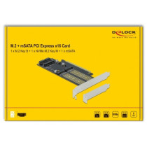 PCIe x16 Card - 1 x M.2 Key B + 1 x NVMe M.2 Key M + 1 x mSATA, Interface Card — Buy in Cyprus with Fast Delivery