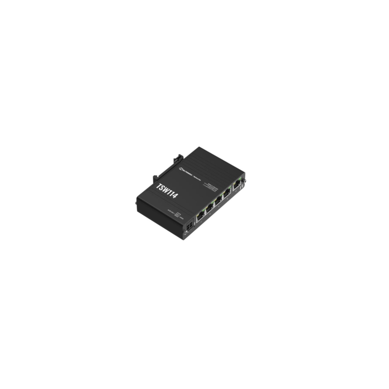 Teltonika TSW114 - 5-Port Gigabit Unmanaged Switch, Black, Fanless, DIN & Wall-Mountable — Buy in Cyprus with Fast Delivery