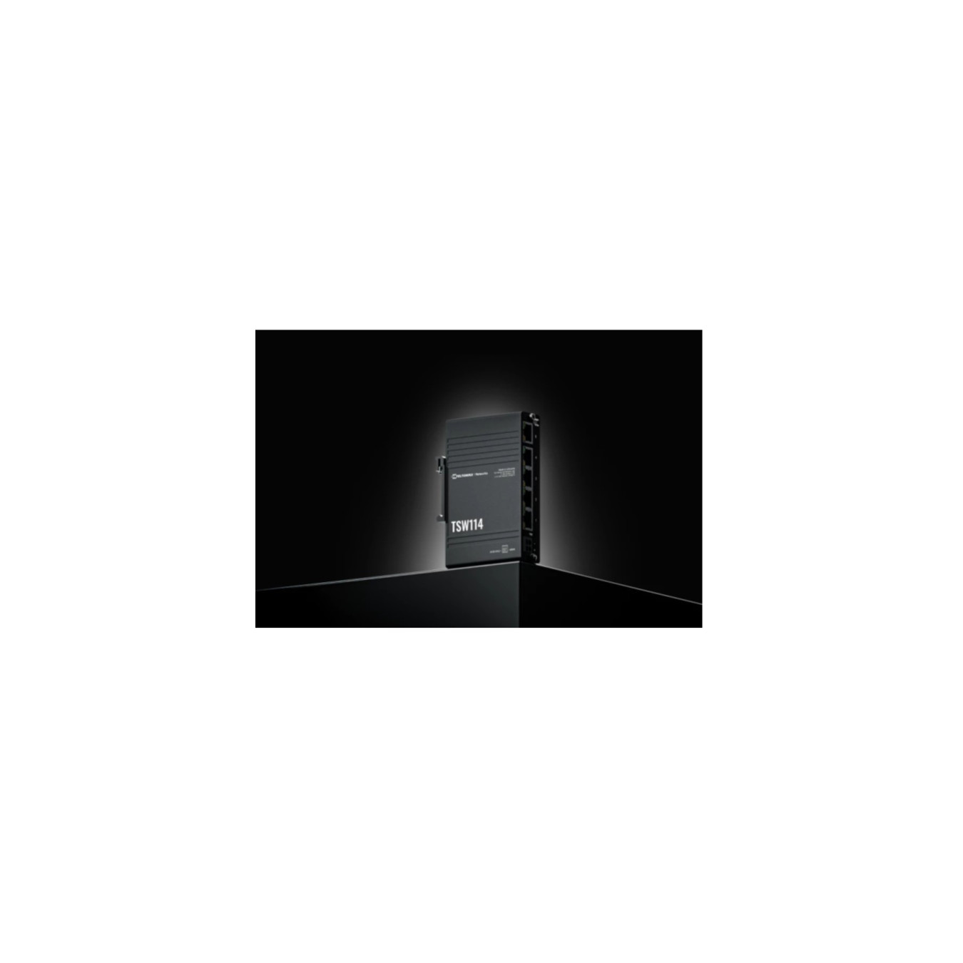 Teltonika TSW114 - 5-Port Gigabit Unmanaged Switch, Black, Fanless, DIN & Wall-Mountable — Buy in Cyprus with Fast Delivery