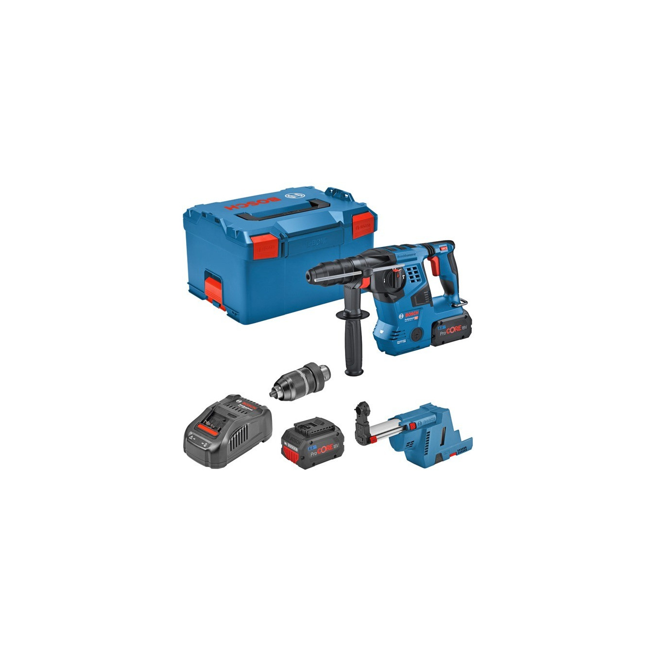 Cordless hammer drill - GBH 18V-28 CF Professional - with GDE 18V-16 — Buy in Cyprus with Fast Delivery