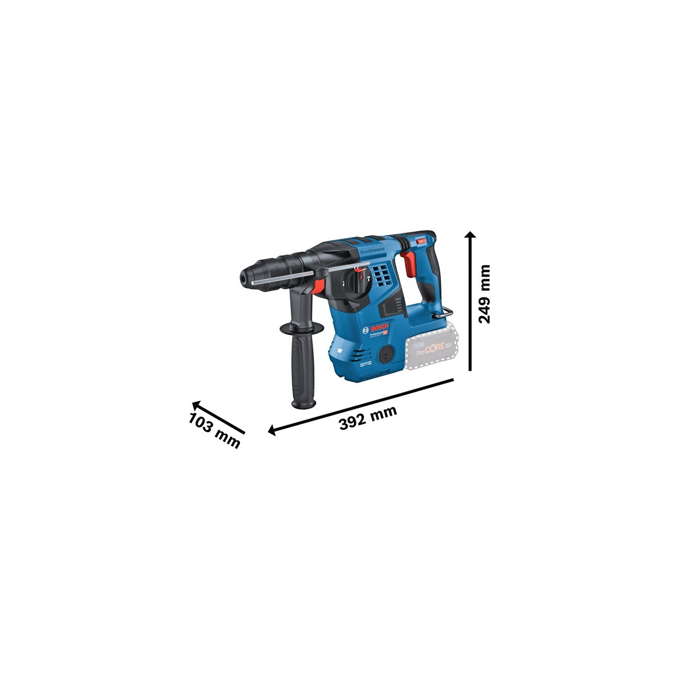 Cordless hammer drill - GBH 18V-28 CF Professional - with GDE 18V-16 — Buy in Cyprus with Fast Delivery