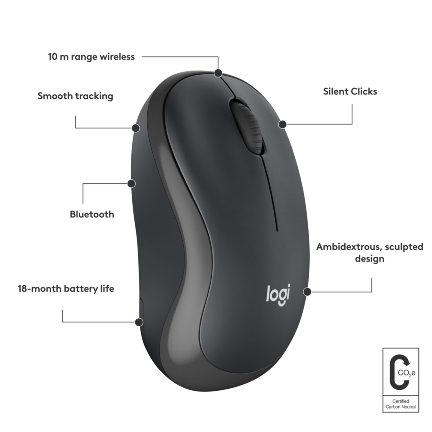 Logitech M240 Bluetooth Silent Mouse - 910-007119 Graphite Ambidextrous (Boxed) — Buy in Cyprus with Fast Delivery