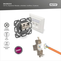 CAT 6A Keystone module shielded tool-free 8 pieces - keystone module — Buy in Cyprus with Fast Delivery
