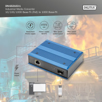 10 100 1000 Base-TX to 1000 Base-FX Industrial Media Converter - 10 100 1000 Base-TX to 1000 Base-FX