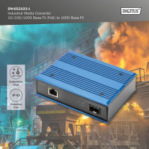 10 100 1000 Base-TX to 1000 Base-FX Industrial Media Converter - 10 100 1000 Base-TX to 1000 Base-FX
