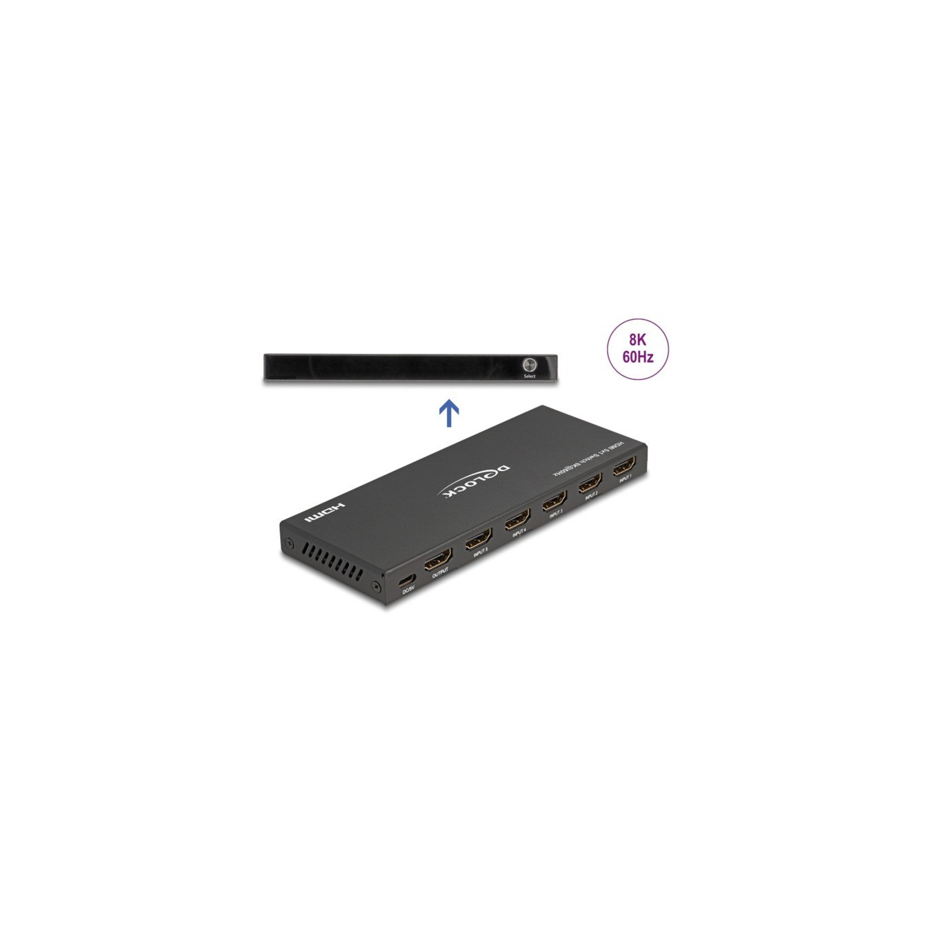 HDMI Switch 5x HDMI in to 1x HDMI out, 8K 60Hz — Buy in Cyprus with Fast Delivery