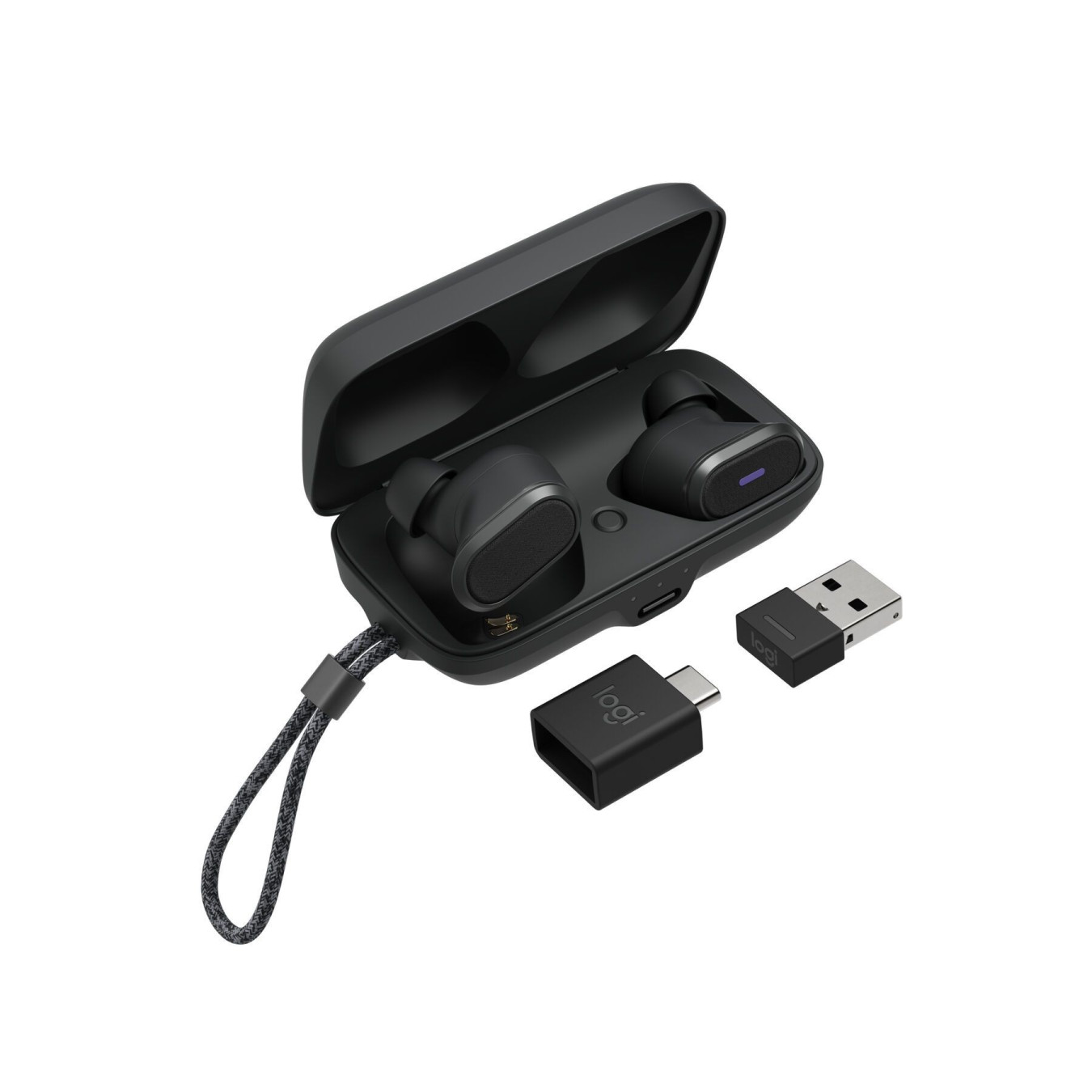 Logitech Zone True Wireless Earbuds - 985-001082 - Graphite, In-ear, Hybrid ANC, Bluetooth 5.0