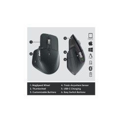 Buy Logitech MX Master 3S - 910-006582 - Graphite, Wireless (2.4GHz & Bluetooth)... in Cyprus, Nicosia, Limassol, Larnaka, Pafos