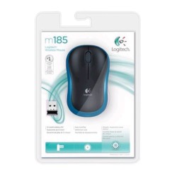 Logitech M185 Wireless Mouse - 910-002239 - Ambidextrous, Blue/Black (Boxed) — Buy in Cyprus with Fast Delivery