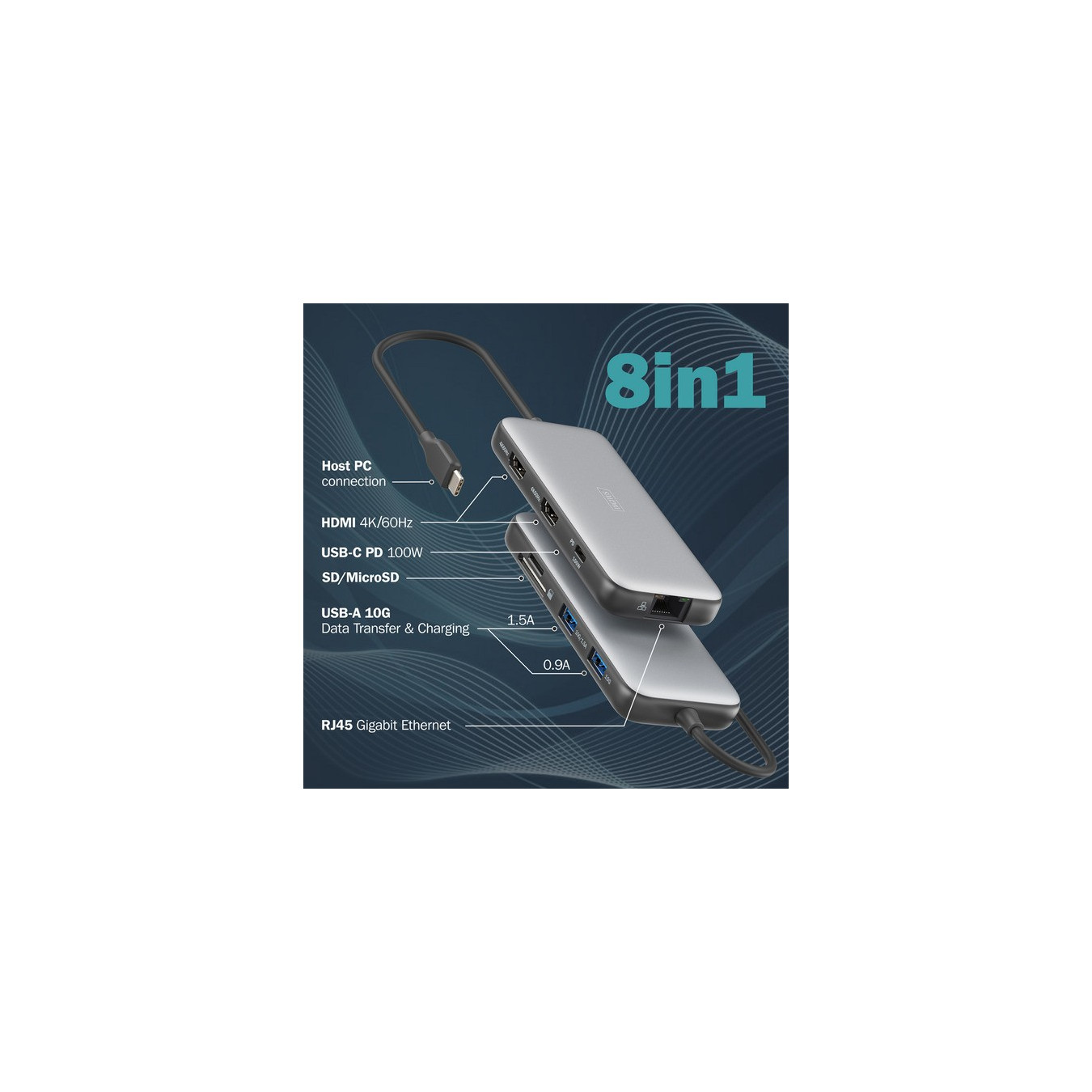 8 Port USB-C Docking Station, Dockingstation — Buy in Cyprus with Fast Delivery