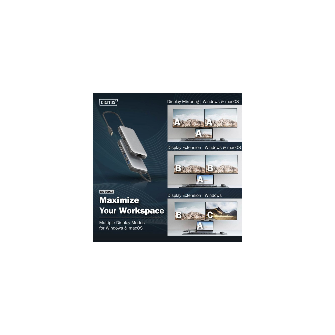8 Port USB-C Docking Station, Dockingstation — Buy in Cyprus with Fast Delivery