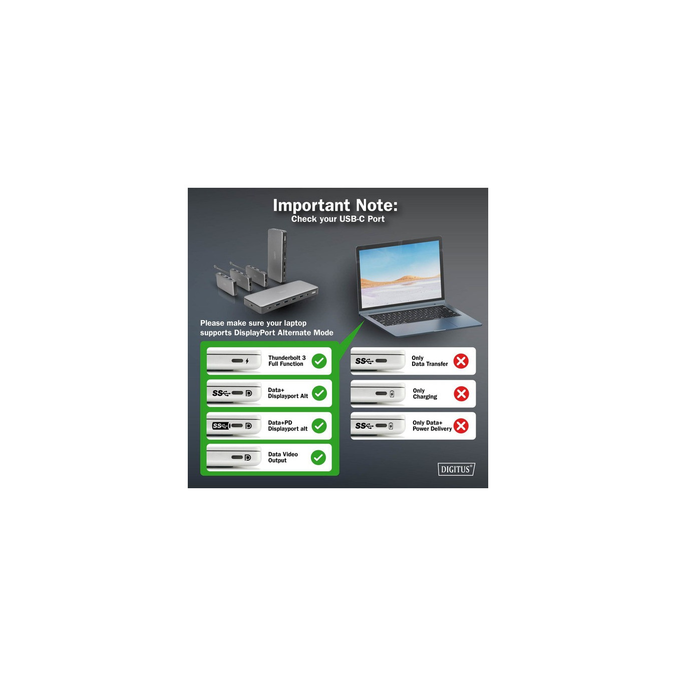 8 Port USB-C Docking Station, Dockingstation — Buy in Cyprus with Fast Delivery