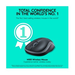 Buy Logitech M185 - 910-002238 - Wireless Ambidextrous Mouse, Grey, 1000 DPI, 2.... in Cyprus, Nicosia, Limassol, Larnaka, Pafos