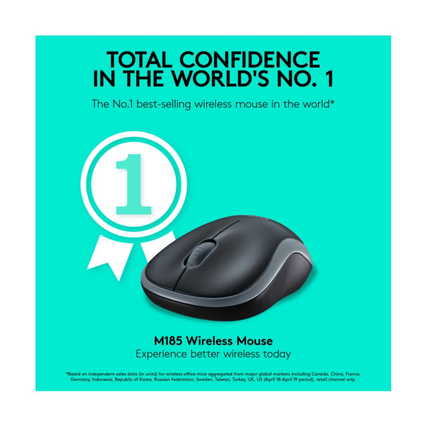 Logitech M185 910-002238 Wireless Ambidextrous Mouse Grey 1000 DPI (Boxed) — Buy in Cyprus with Fast Delivery