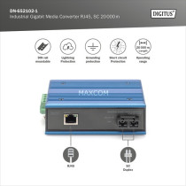 Industrial Gigabit media converter RJ45, SC 20 km — Buy in Cyprus with Fast Delivery
