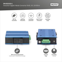 Industrial Gigabit media converter RJ45, SC 20 km — Buy in Cyprus with Fast Delivery