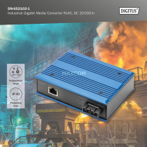 Industrial Gigabit media converter RJ45, SC 20 km — Buy in Cyprus with Fast Delivery