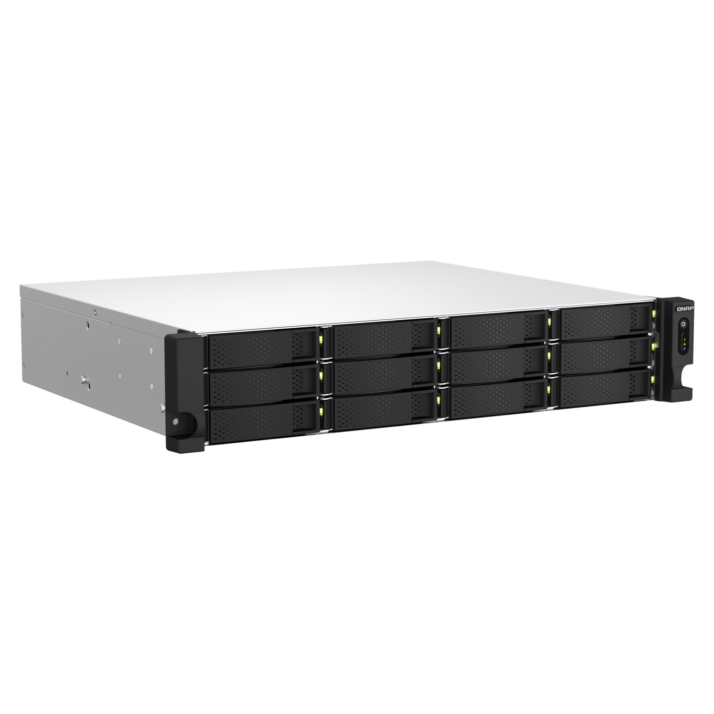 QNAP TS-1264U-RP-8G - 12-Bay 2U Rack NAS, Intel Celeron 2.0/2.9GHz, 8GB DDR4, Redundant PSU, Aluminum/Black