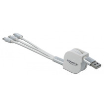 USB Aufrollladekabel, USB-A to Micro-USB + USB-C + Lightning — Buy in Cyprus with Fast Delivery