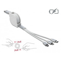 USB Aufrollladekabel, USB-A to Micro-USB + USB-C + Lightning — Buy in Cyprus with Fast Delivery