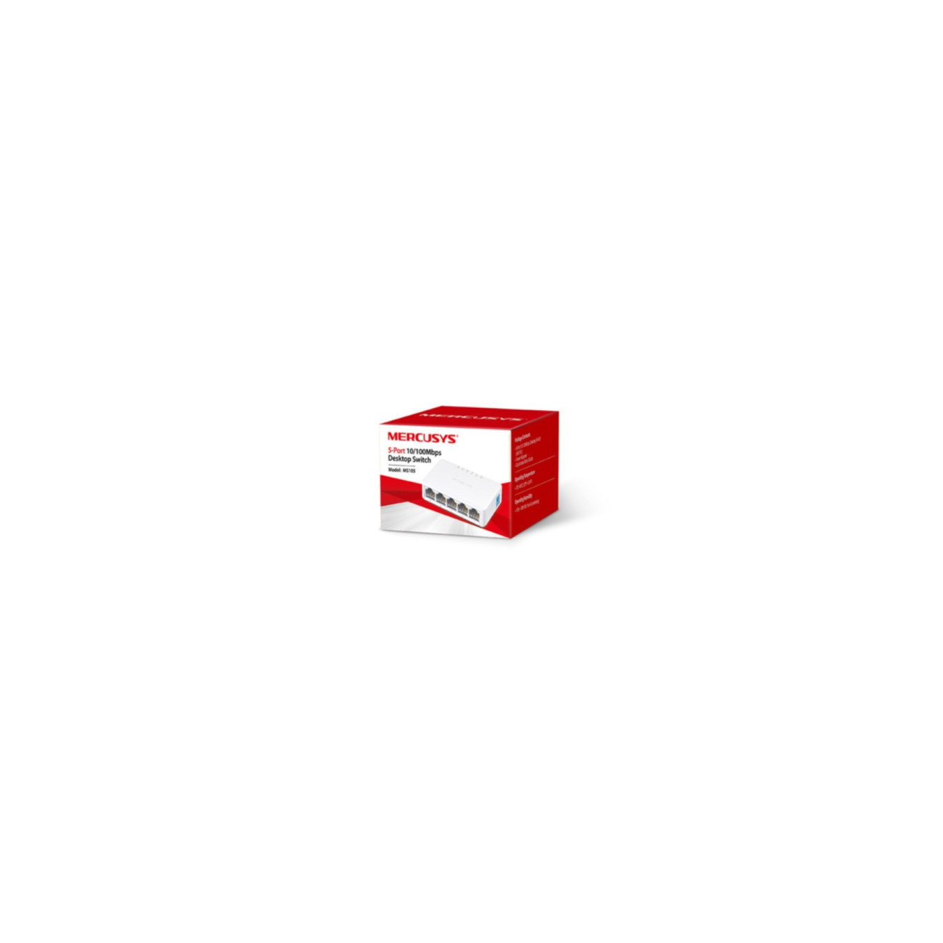 Mercusys MS105 - 5-Port 10/100 Mbps Unmanaged Fanless Desktop Switch (Ultra-Compact) — Buy in Cyprus with Fast Delivery