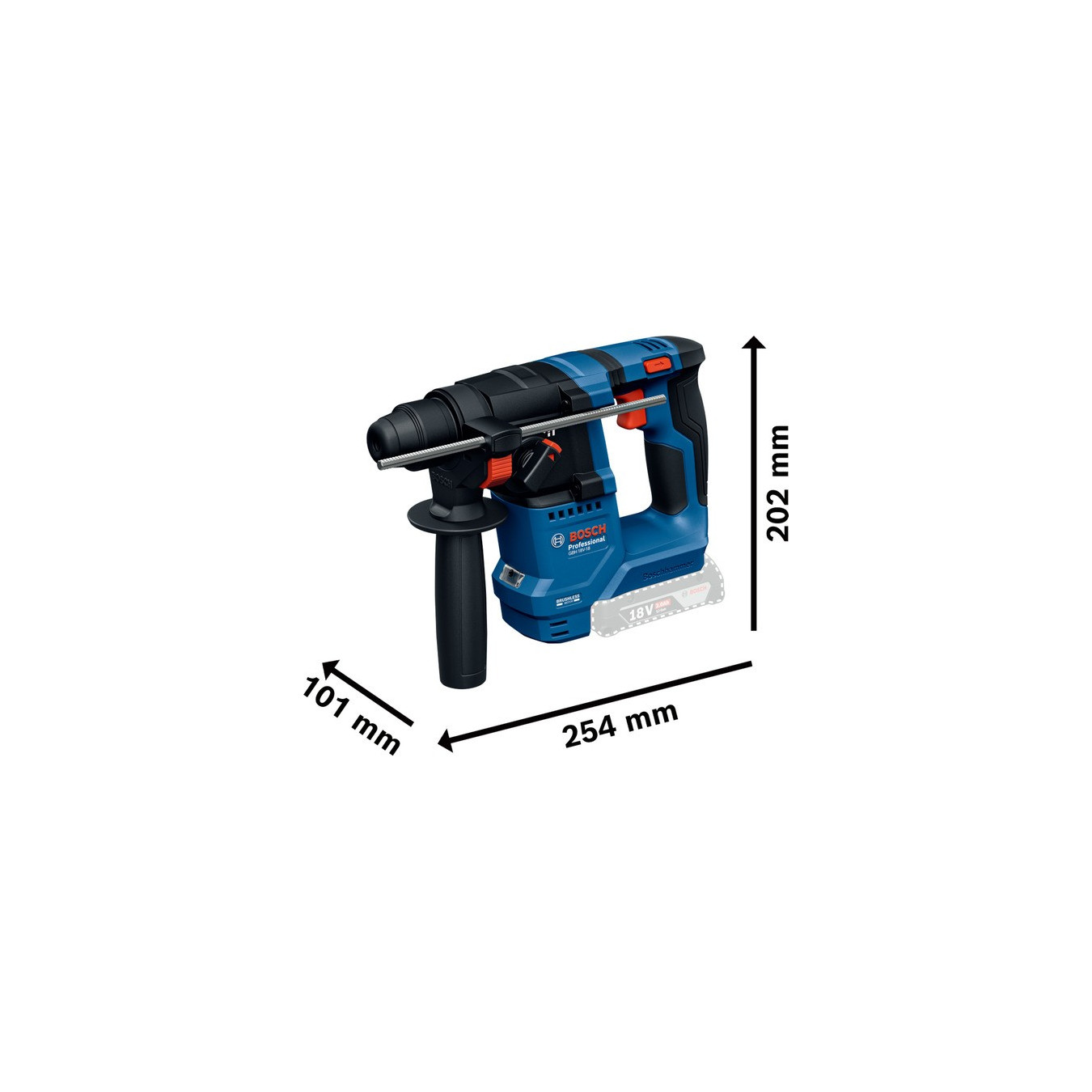 Cordless hammer drill GBH 18V-18 Professional solo, 18 volts — Buy in Cyprus with Fast Delivery