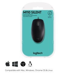 Buy Logitech M110 Silent Mouse - 910-005508 - Black, Wired USB Type-A, Ambidextr... in Cyprus, Nicosia, Limassol, Larnaka, Pafos